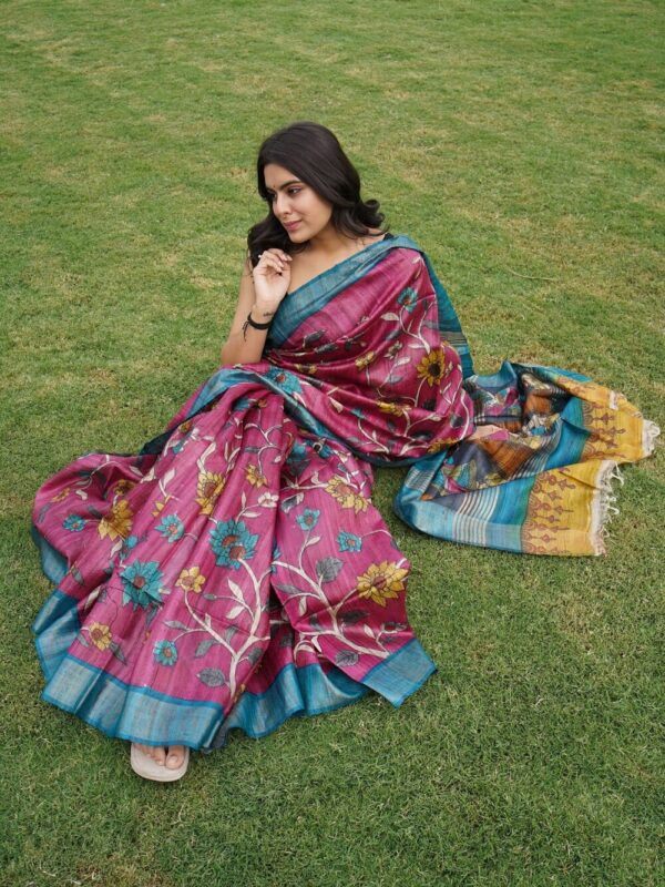 KALAMKARI HANIDPAINTED GEECHA SAREE