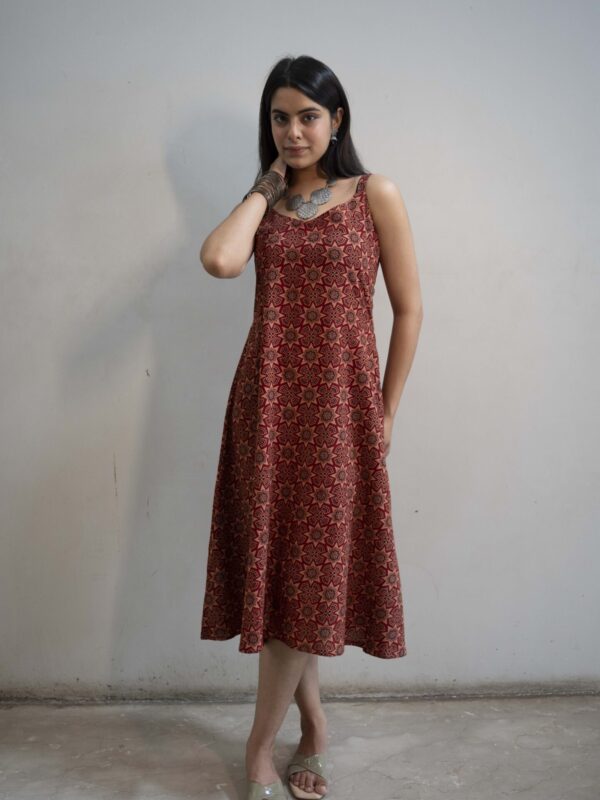 Handblock dress sleeveless