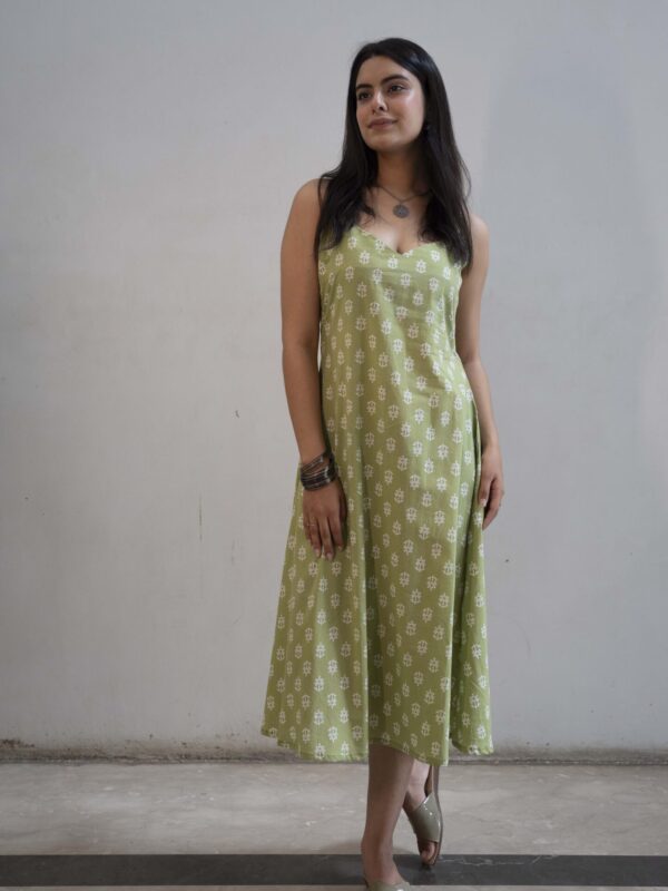 Handblock dress sleeveless