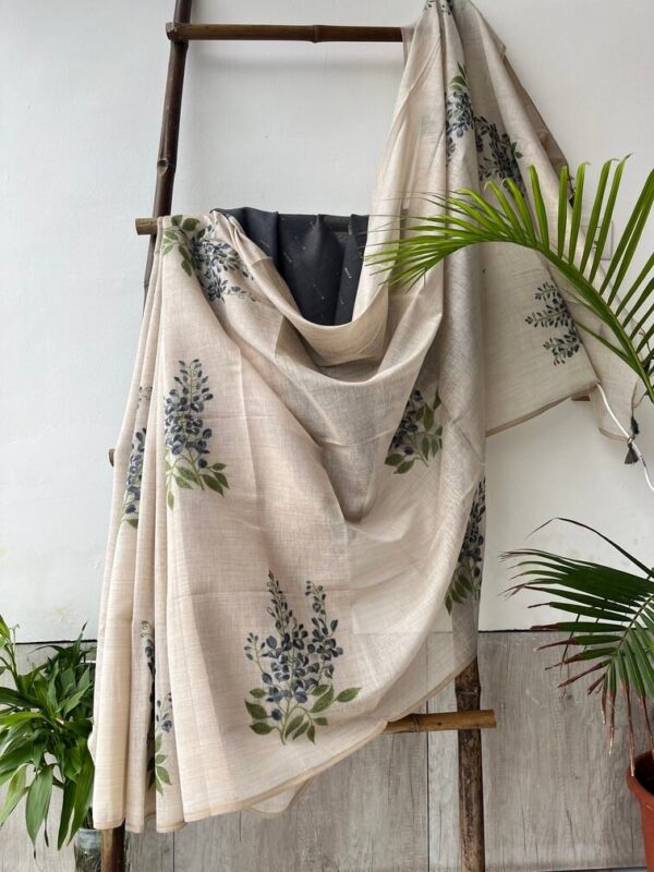 LINEN SILK HANDWOVEN SAREE