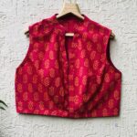 COTTON HANDBLOCK CROP TOP/BLOUSE