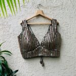 BLACK SEQUENCE WORK BLOUSE