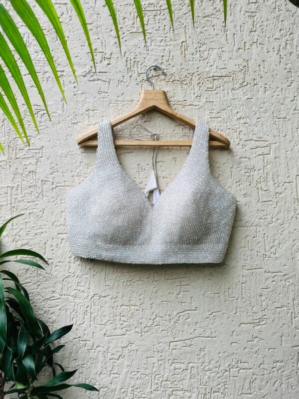 WHITE BEADS BLOUSE