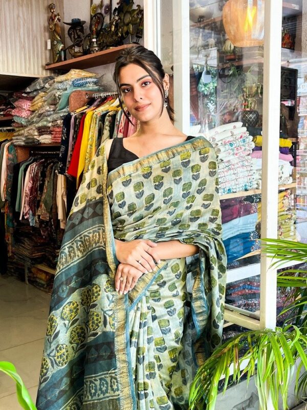 MAHESHWARI AJRAKH HANDBLOCK SAREE