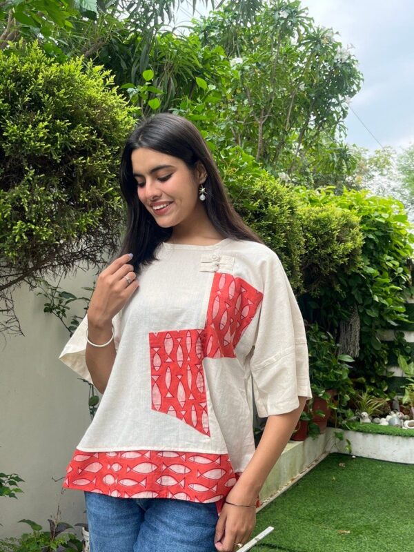 COTTON PATCHWORK TOP