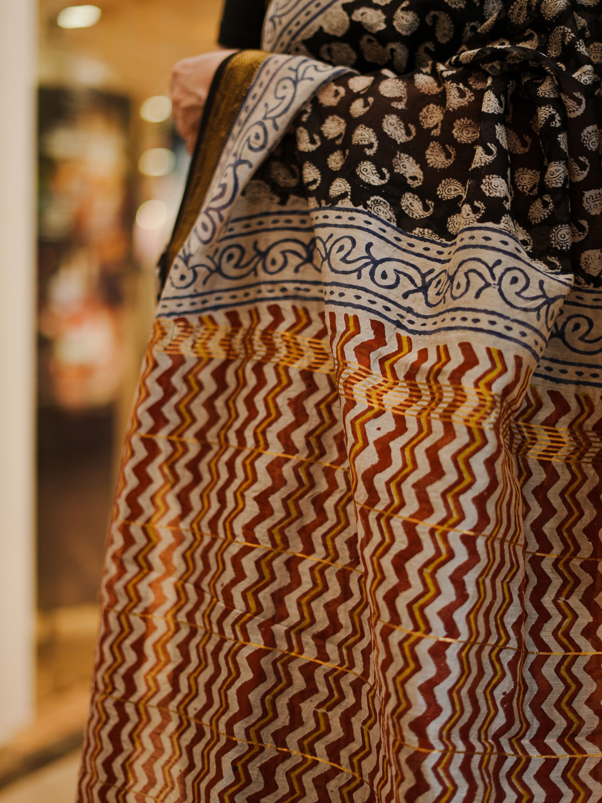 ZVE05154 Maheshwari handblock saree - Image 3