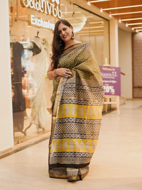 Maheshwar handblock saree