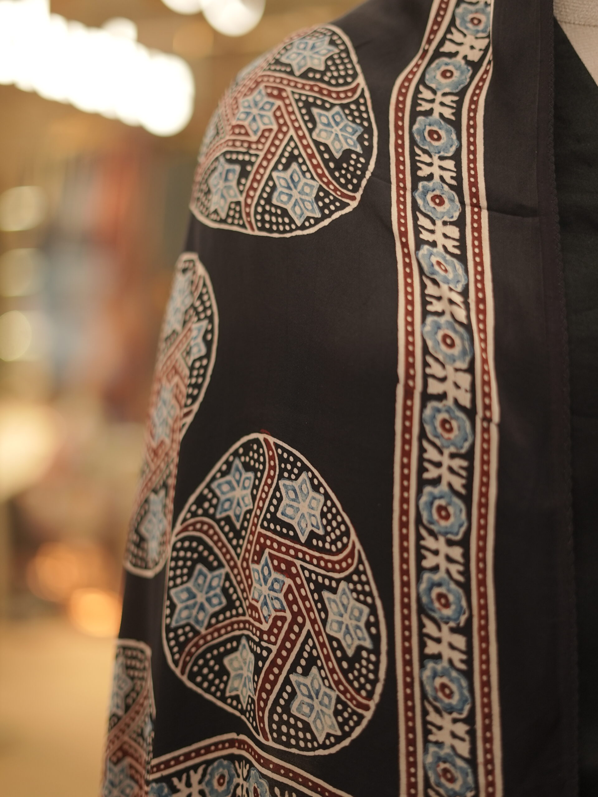 ZVE05572 Modal silk ajrakh stoles - Image 3