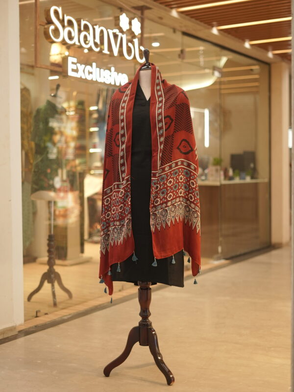 Modal silk ajrakh stoles