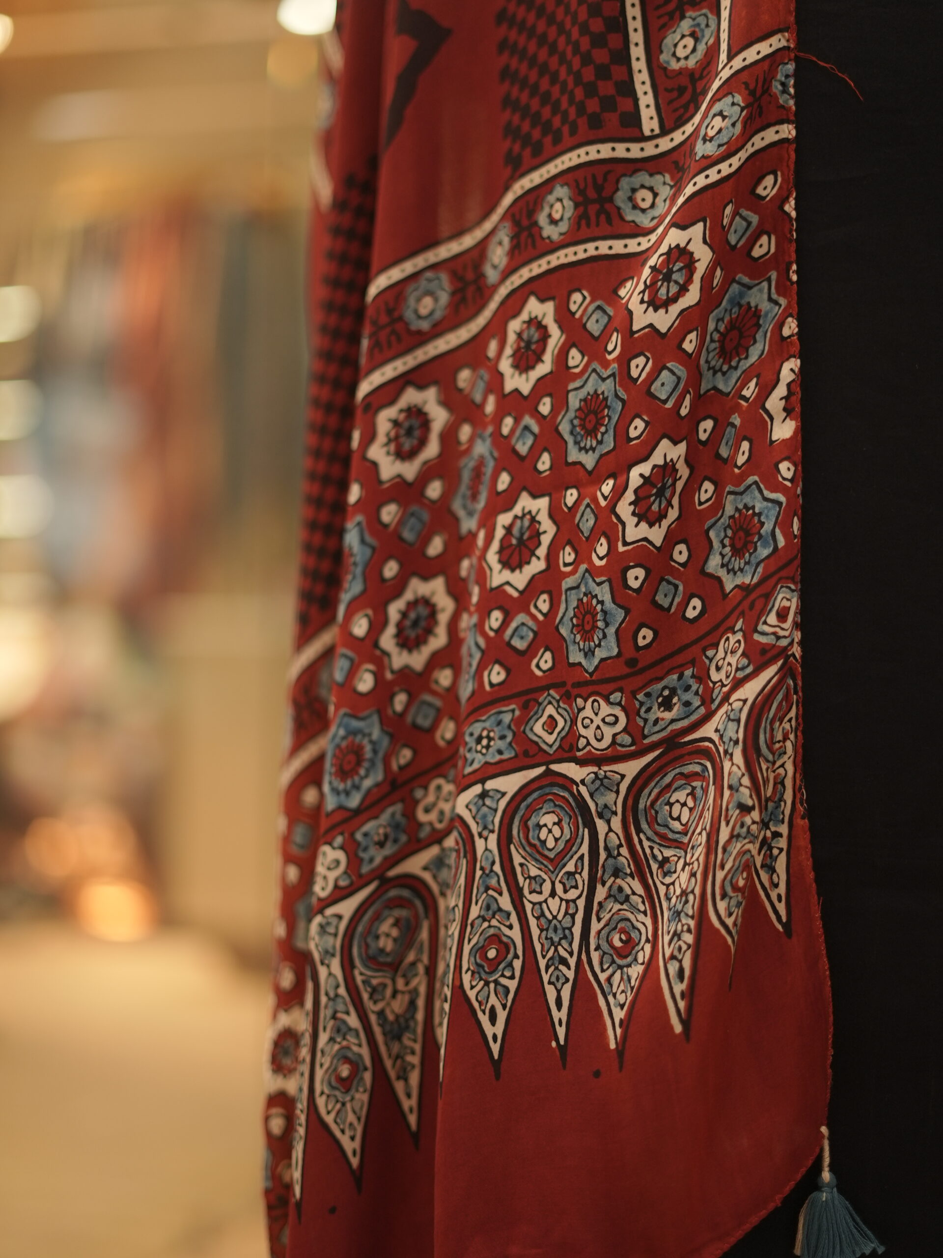 ZVE05615 Modal silk ajrakh stoles - Image 4