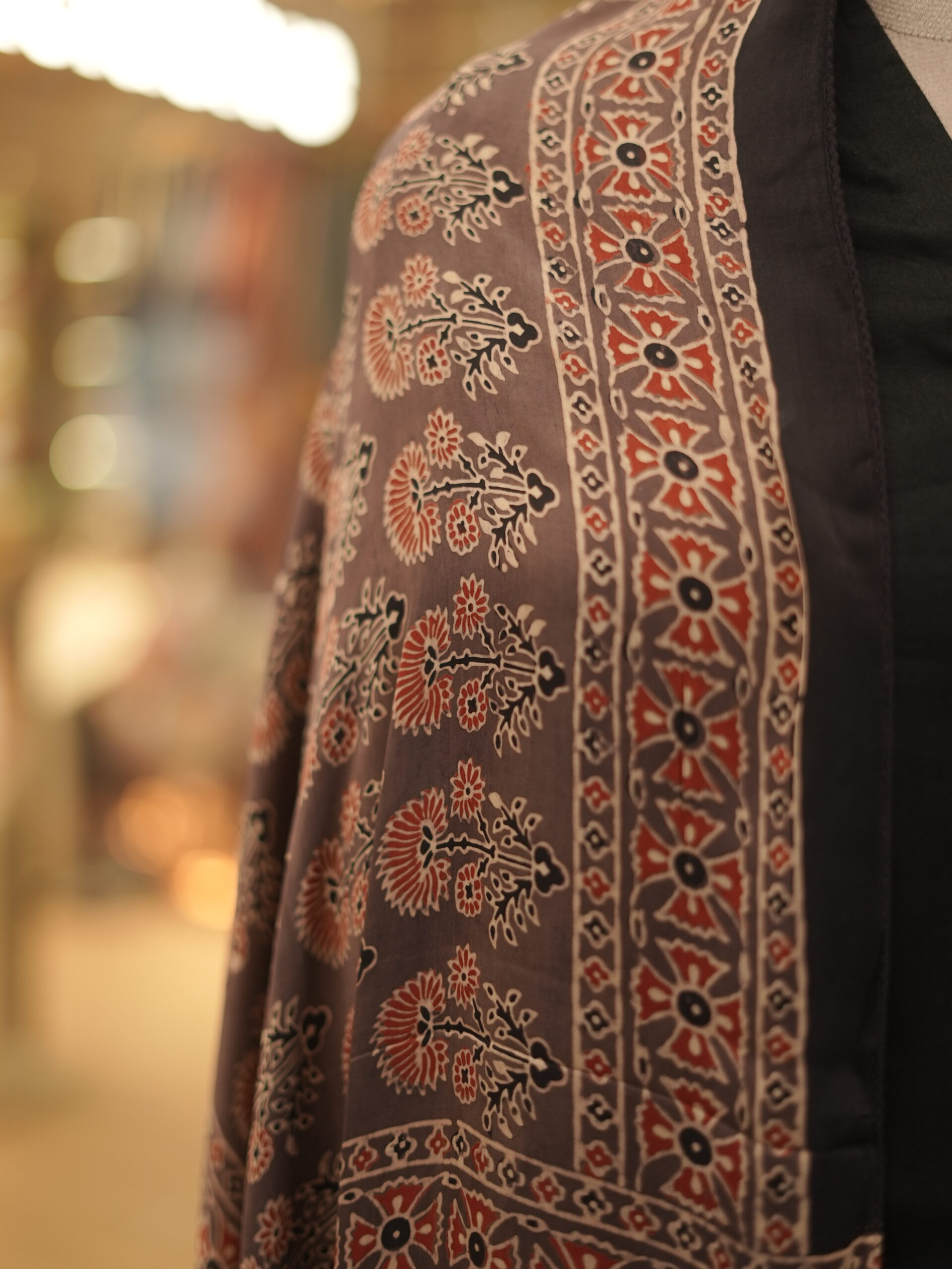 ZVE05621 Modal silk ajrakh stoles - Image 3