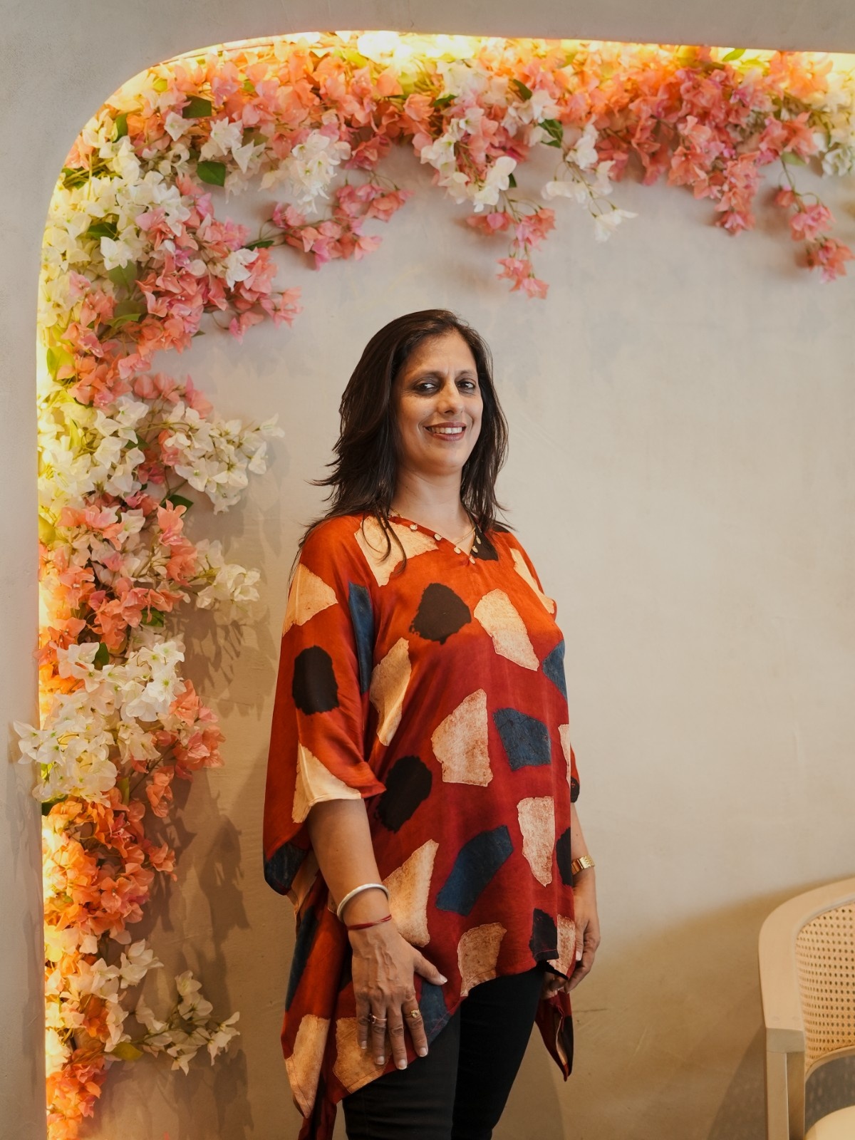 ZVE05628 Modal silk ajrakh kaftan tops - Image 2