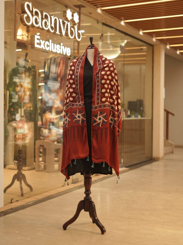 Modal silk ajrakh stoles