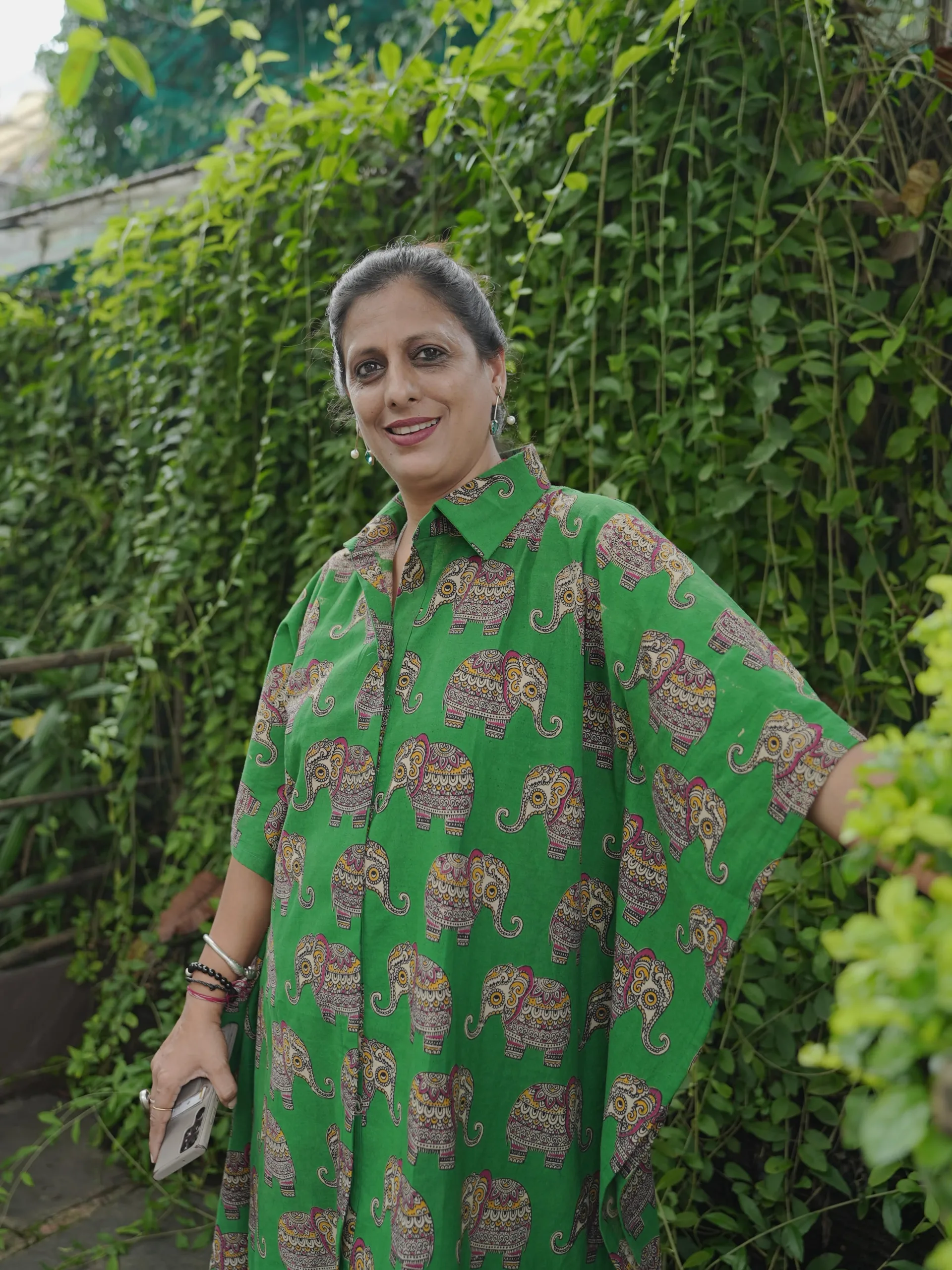 ZVE06880-min Handblock Kaftaan Dress - Image 2