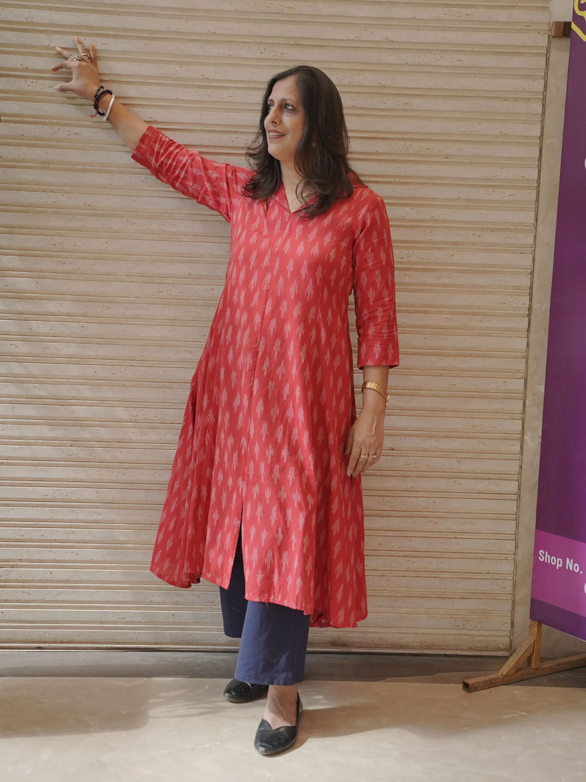 ZVE06900 Handwoven Ikkat Dress - Image 5