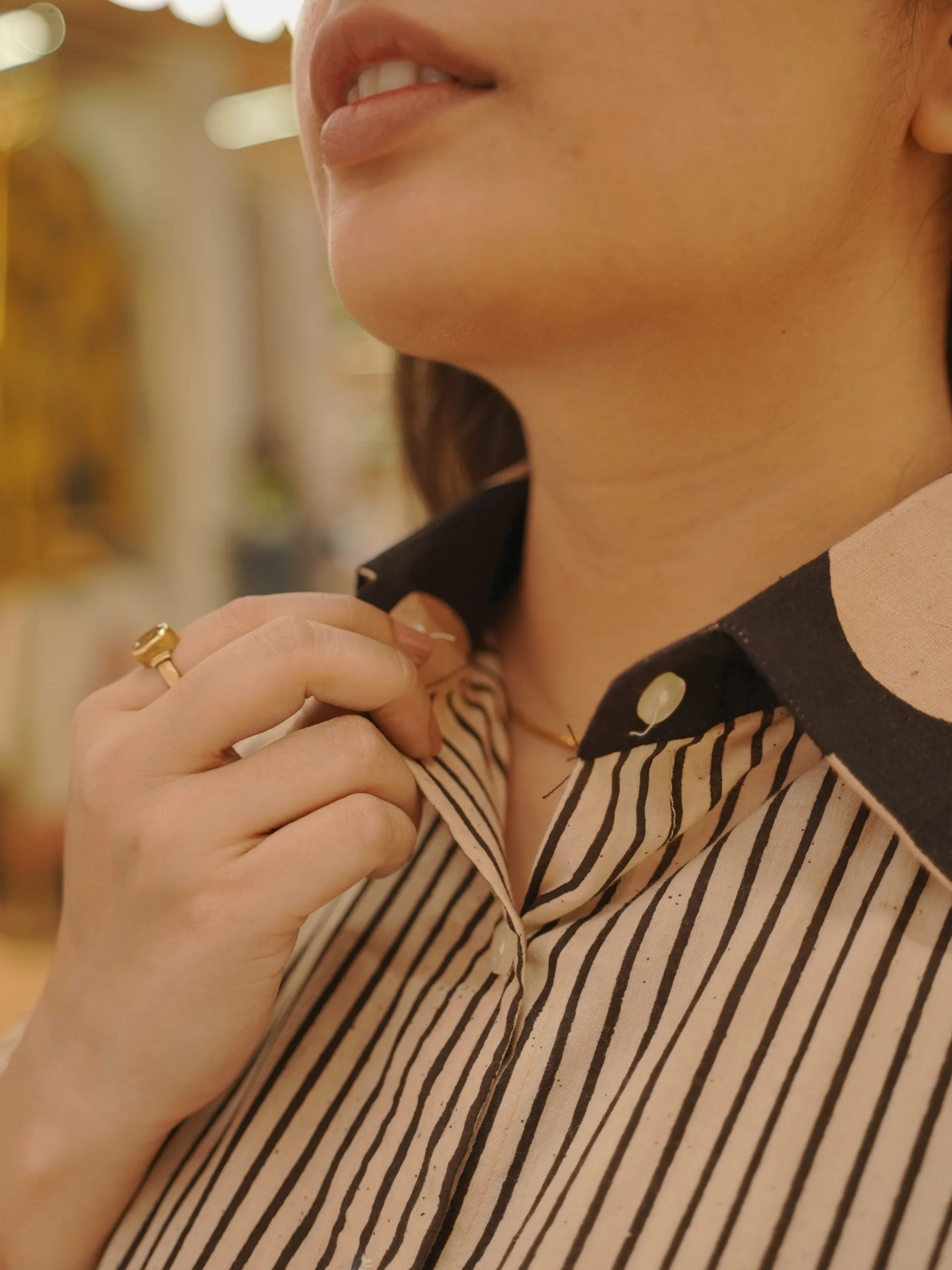 ZVE07259 Pure handblock Cotton Beige Co-ord Set - Image 5