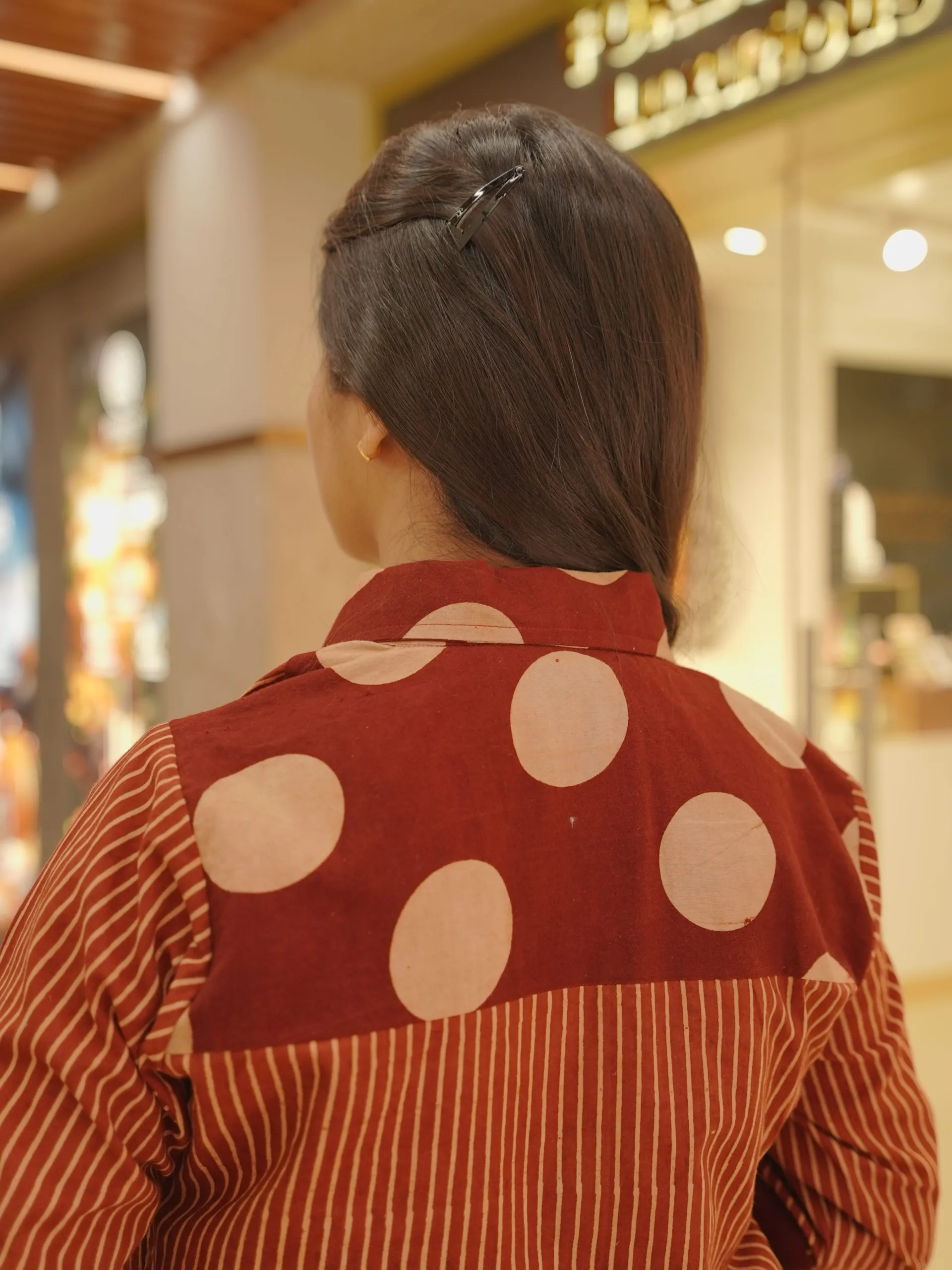 ZVE07275 Rust Handblock Cotton Co-ord Set - Image 3