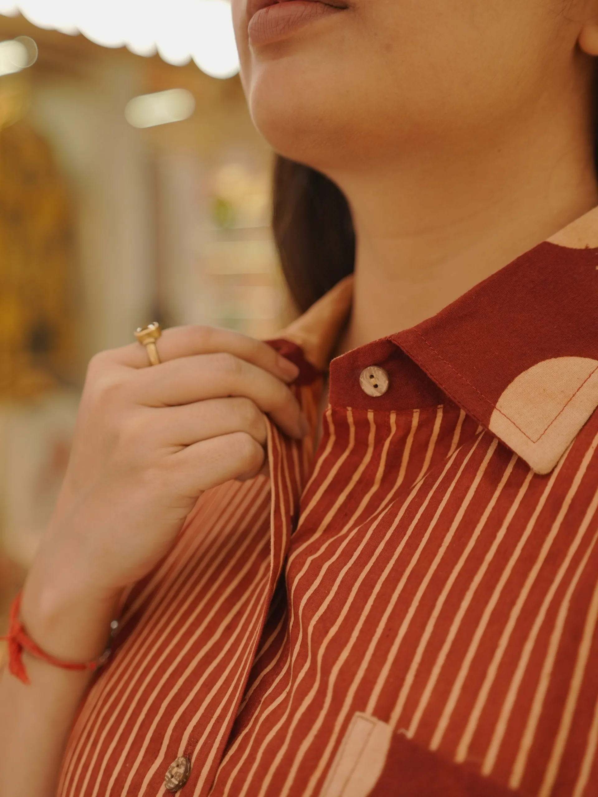 ZVE07279 Rust Handblock Cotton Co-ord Set - Image 4