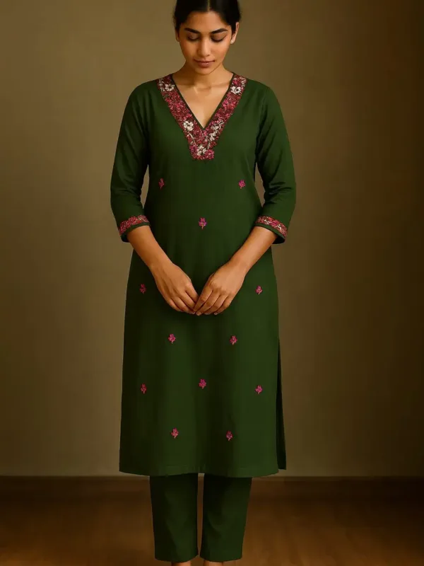 Khadi cotton embroidary cord set