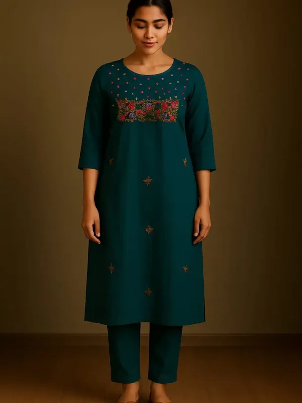 Khadi cotton embroidary cord set